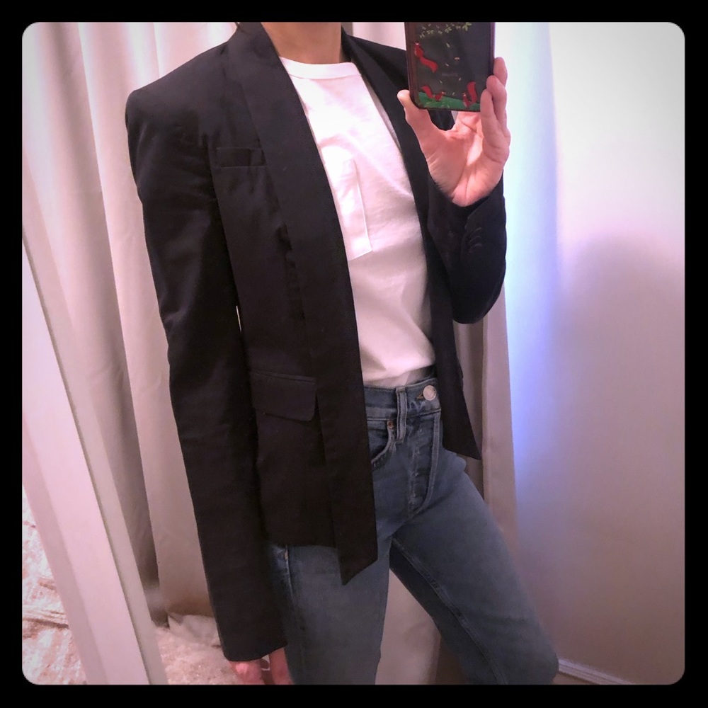 Helmut Lang | Dark Navy Asymmetrical Blazer